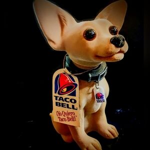 Bobble Head TacoBell Chihuahua ¡Yo Quiero Taco Bell! With Tag Vintage 90's Video